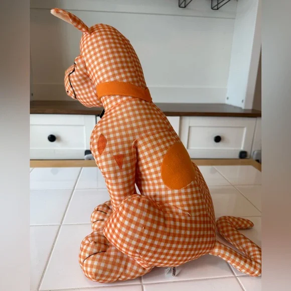 Vintage Scooby Doo Y2K Orange Gingham Plush Stuffed Animal Hanna-Barbera - Picture 9 of 12